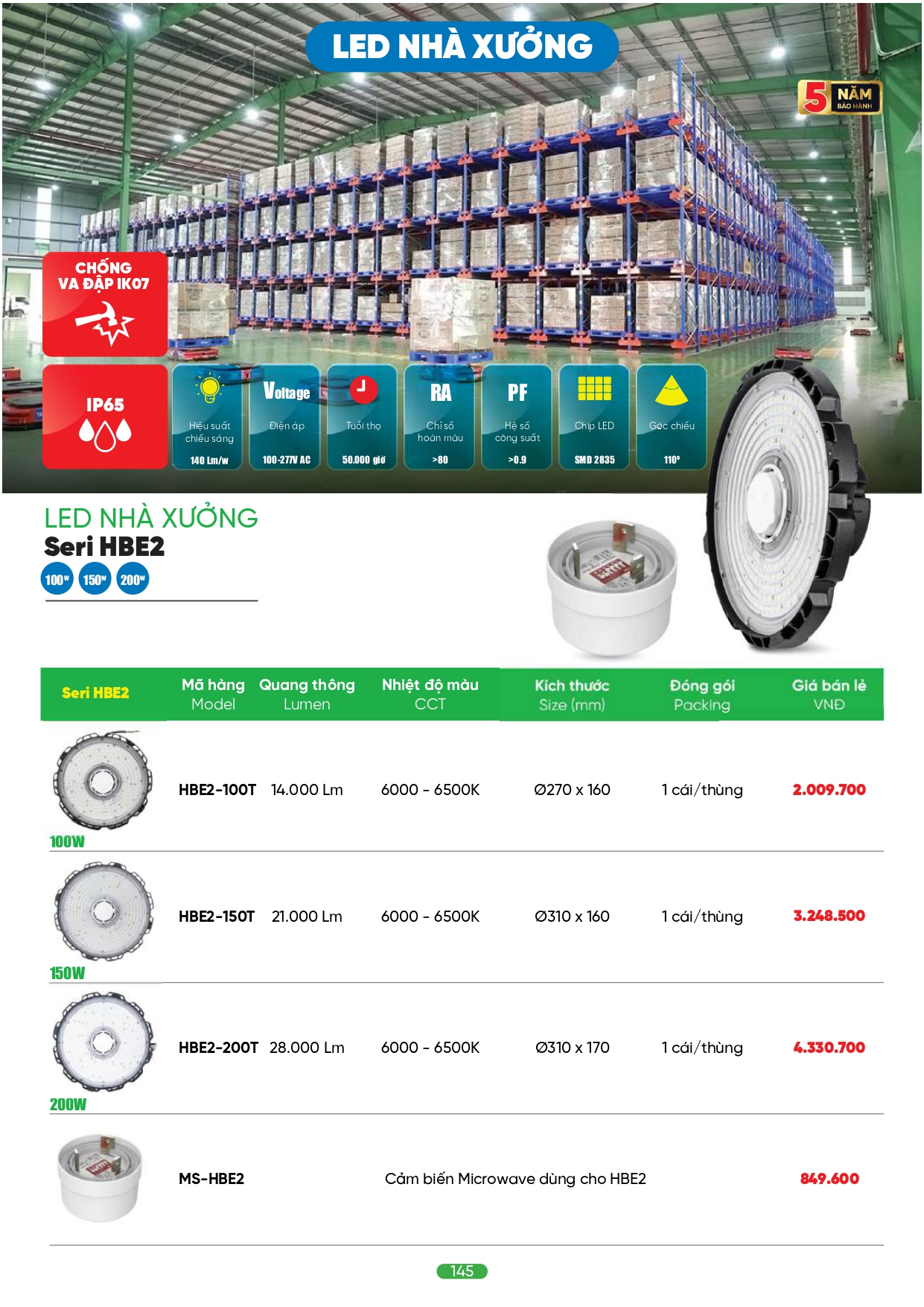 Bảng giá đèn LED MPE 2026